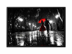 Rainy Day Couple Dance painting   Canvas Art Print