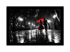Rainy Day Couple Dance painting   Canvas Art Print