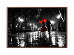Rainy Day Couple Dance painting   Canvas Art Print