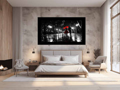 Rainy Day Couple Dance painting   Canvas Art Print