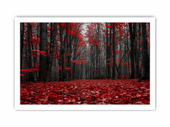 Red Forest  Tress Art Canvas Art Print