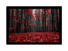 Red Forest  Tress Art Canvas Art Print