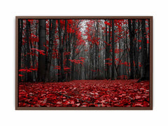 Red Forest  Tress Art Canvas Art Print