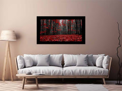 Red Forest  Tress Art Canvas Art Print