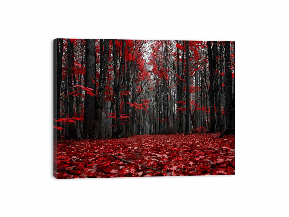 Red Forest  Tress Art Canvas Art Print