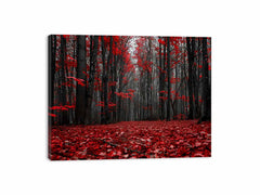 Red Forest  Tress Art Canvas Art Print