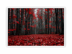 Red Forest  Tress Art Canvas Art Print