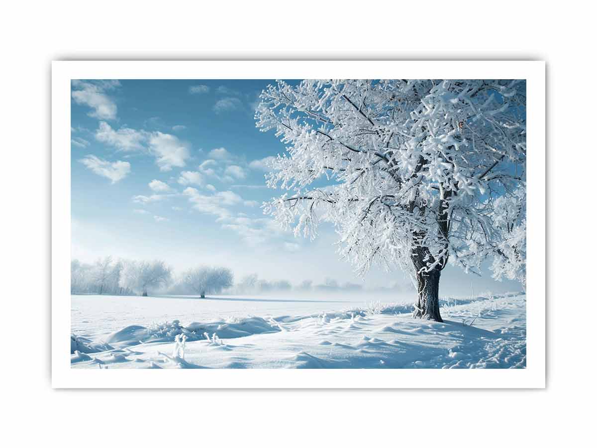Winter Snow Tree  Canvas Art Print