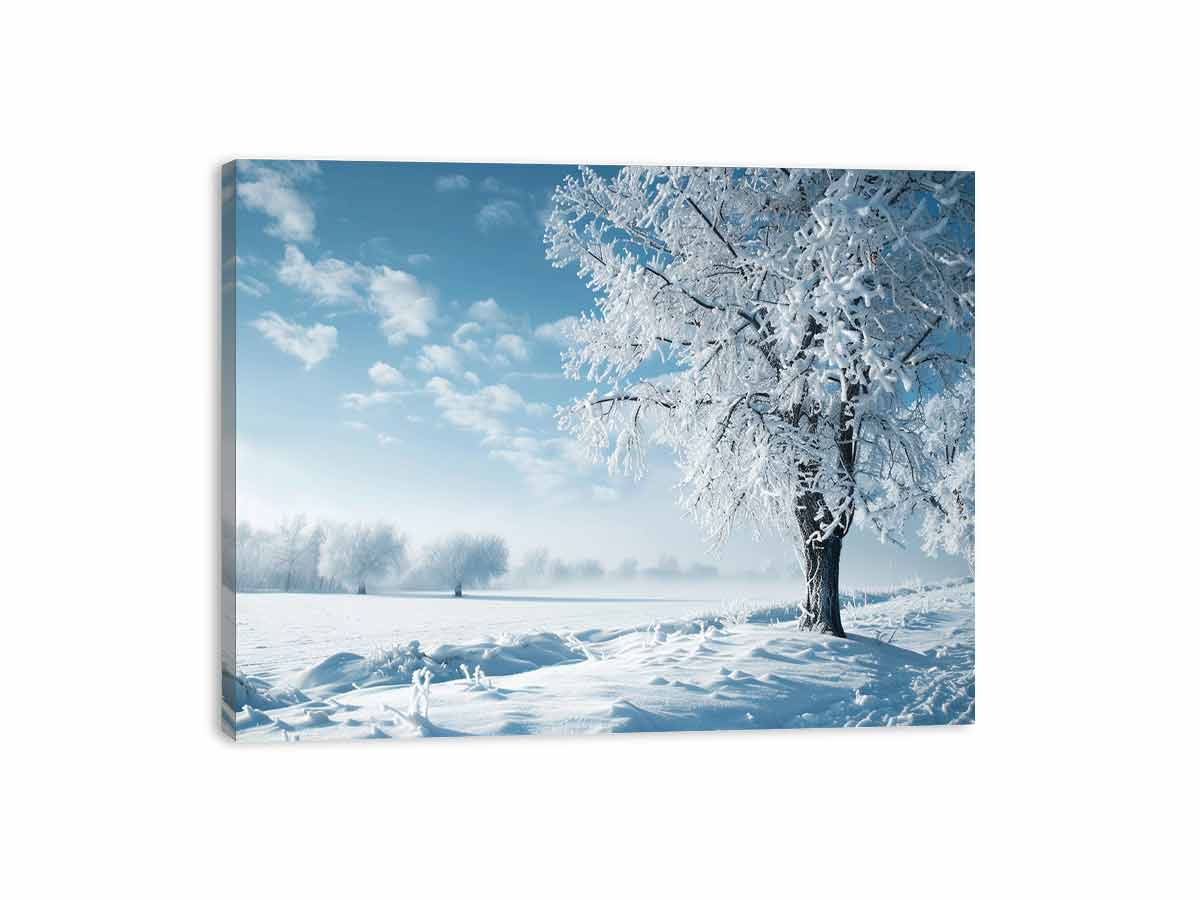 Winter Snow Tree  Canvas Art Print