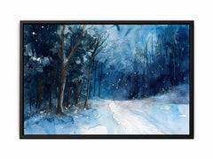 Winter  Watercolor Painitng  Canvas Art Print