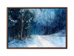 Winter  Watercolor Painitng  Canvas Art Print