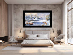 Winter Landscape  Snow Painting Canvas Art Print