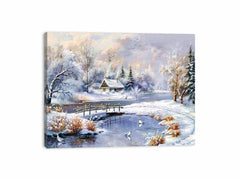 Winter Landscape  Snow Painting Canvas Art Print