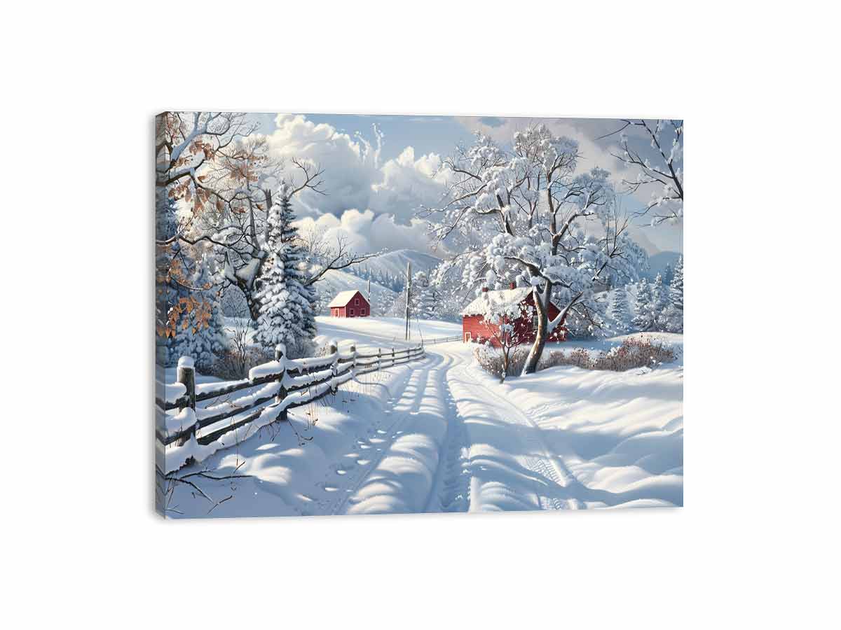 Winter Landscape  Canvas Painting Print