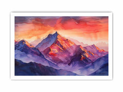 Watercolor Mountians Canvas Art Print