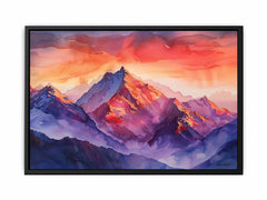 Watercolor Mountians Canvas Art Print
