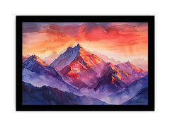 Watercolor Mountians Canvas Art Print
