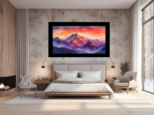 Watercolor Mountians Canvas Art Print