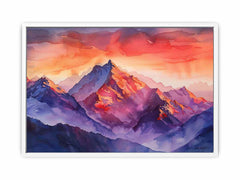 Watercolor Mountians Canvas Art Print