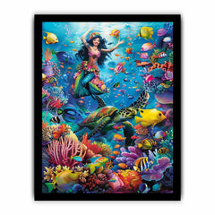 Playfull Underwater  Art Canvas Art Print