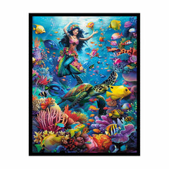 Playfull Underwater  Art Canvas Art Print
