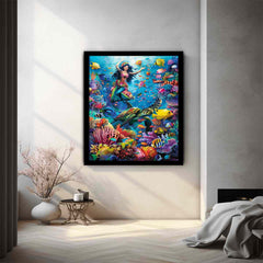 Playfull Underwater  Art Canvas Art Print