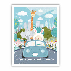 Kids Car  Nursery Wall art  Poster