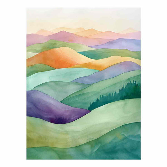 Watercolor  Landscape  Canvas Art Print