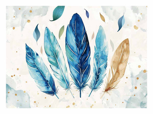 Boho Feathers  Canvas Art Print