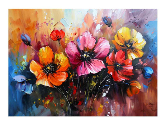Colorful Floral art For Living Room