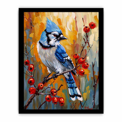 Blue Jay Canvas Painting Print