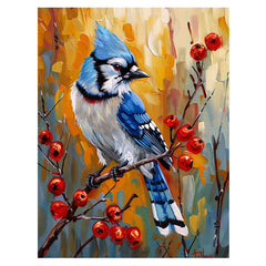 Blue Jay Canvas Painting Print