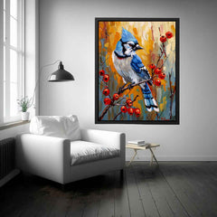 Blue Jay Canvas Painting Print