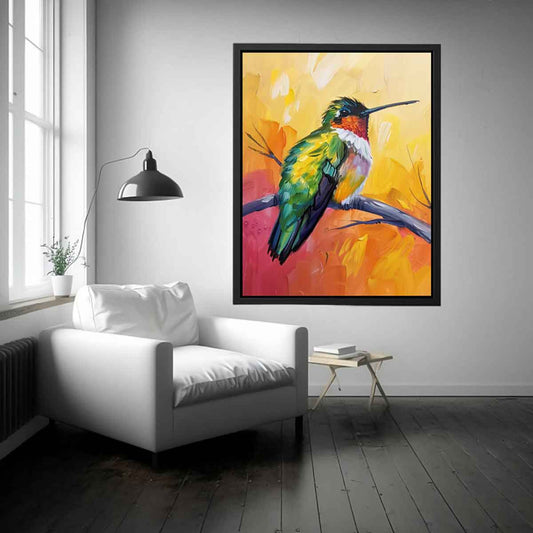 Hummingbird Canvas Painting Print