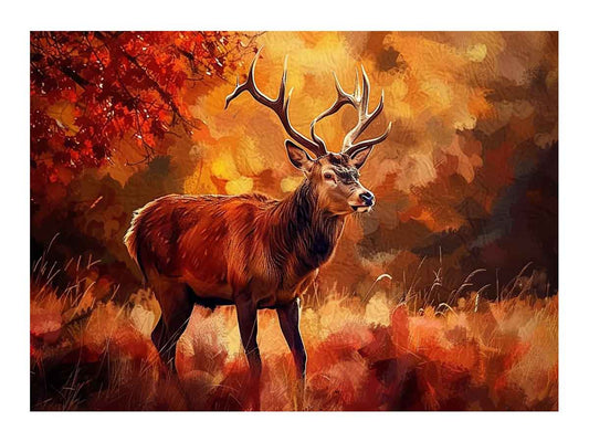 Deer Canvas Painting Print