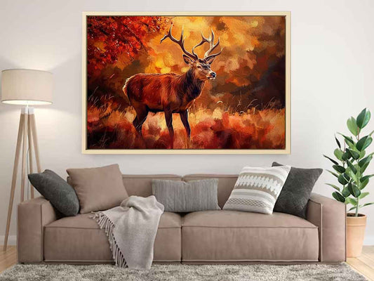 Deer Canvas Painting Print