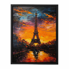 Eiffel Tower Sunset Canvas Art Print