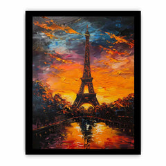Eiffel Tower Sunset Canvas Art Print