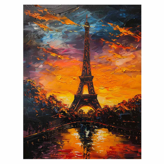 Eiffel Tower Sunset Canvas Art Print