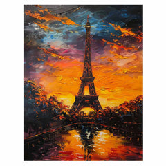 Eiffel Tower Sunset Canvas Art Print