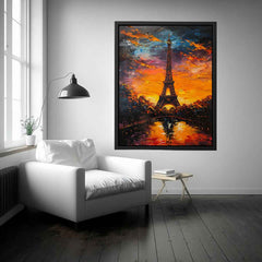 Eiffel Tower Sunset Canvas Art Print