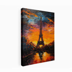 Eiffel Tower Sunset Canvas Art Print