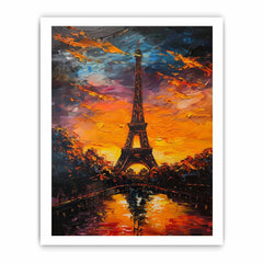 Eiffel Tower Sunset Canvas Art Print