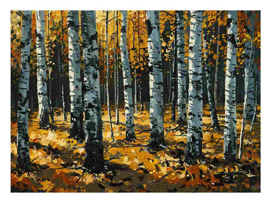 Birch Orange Tree Knife Canvas Art Print
