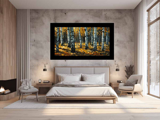 Birch Orange Tree Knife Canvas Art Print