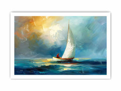 Boat at sea wall Art