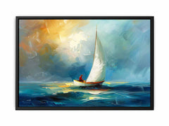 Boat at sea wall Art