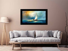Boat at sea wall Art