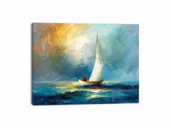 Boat at sea wall Art