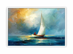 Boat at sea wall Art